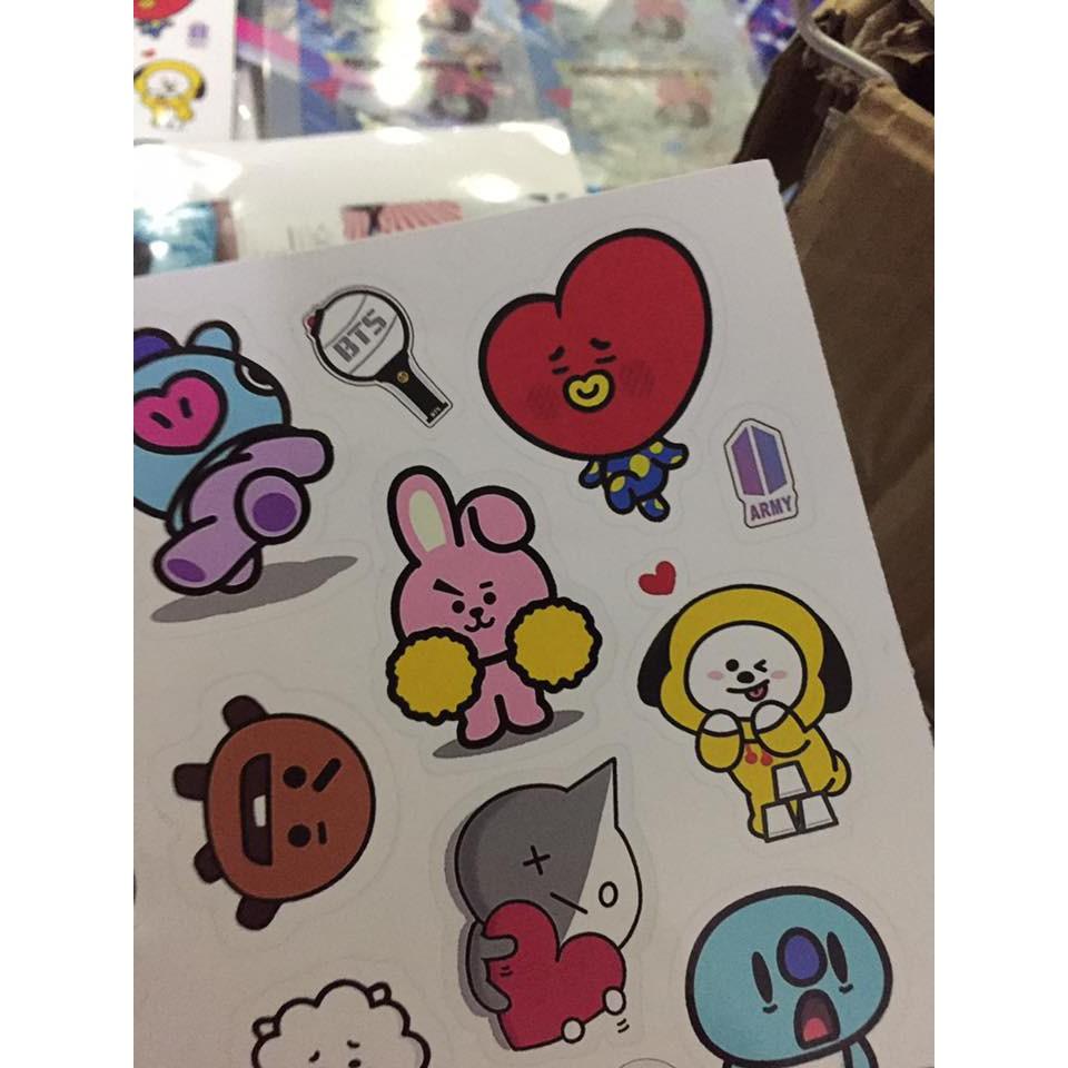 Set 5 tờ Sticker cắt bo viền theo hình