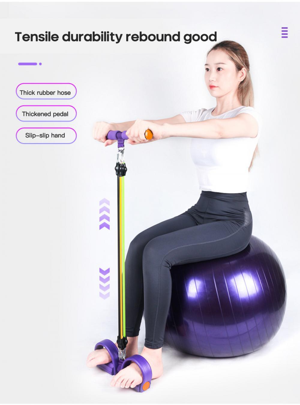 5 ống mới tập thể dục căng thẳng dây thừng chuyên nghiệp chân bàn đạp chân kéo kéo dây điện trở nên Color: purple