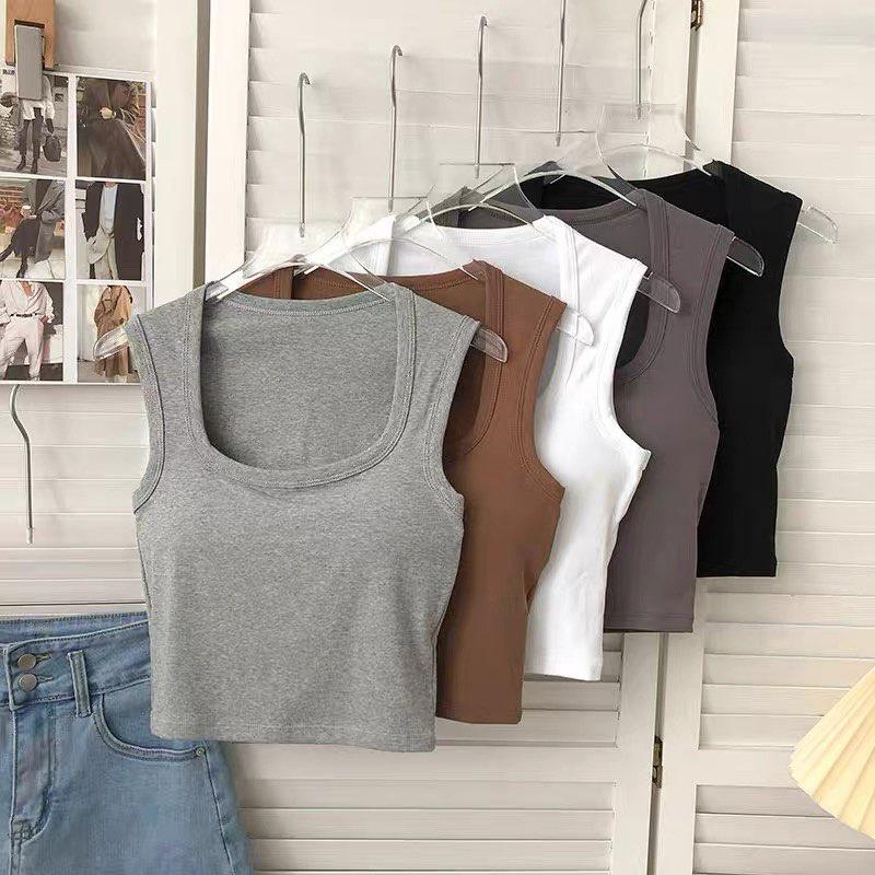 M18. Áo croptop 2 dây kiểu nữ sẵn đệm ngực cổ vuông cá tính, áo nữ kiểu đẹp sang chảnh