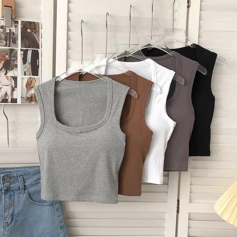 M18. Áo croptop 2 dây kiểu nữ sẵn đệm ngực cổ vuông cá tính, áo nữ kiểu đẹp sang chảnh (có sẵn - miễn ship)