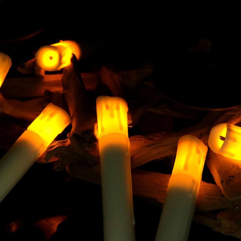 12X Sử Dụng Pin Dài Flameless Led Nến Trang Trí Lễ Cưới, Màu Trắng Ấm 105 Mm