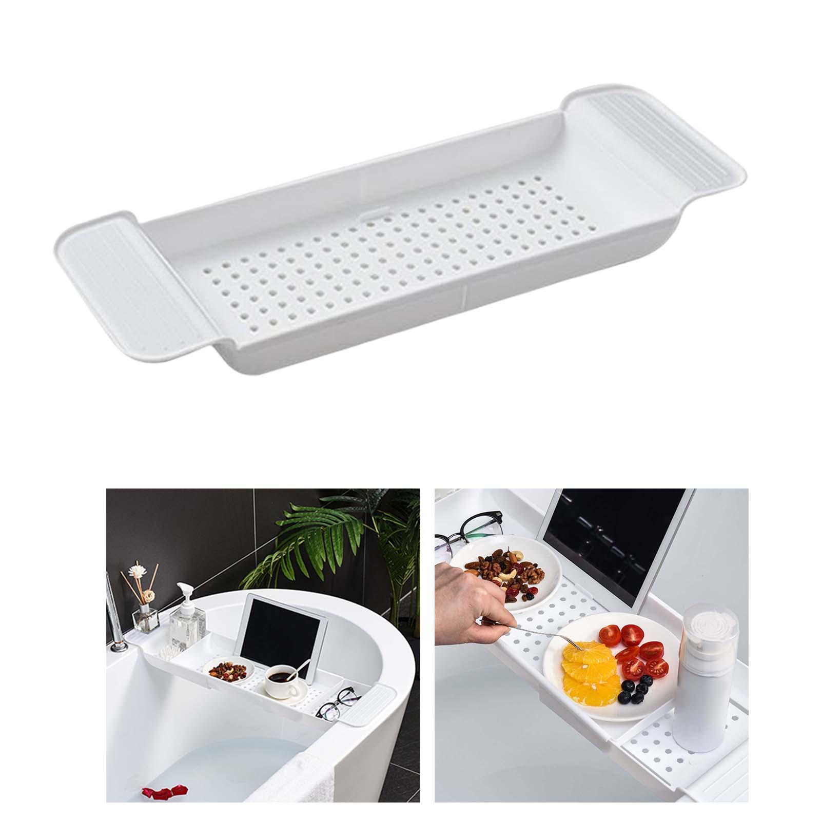 Bath Tub Tray Accessories Expandable Storage Shelf for Candleholder
