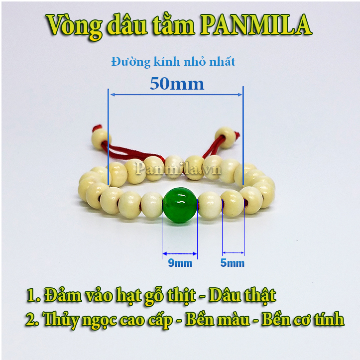 Vòng dâu tằm đính thủy ngọc - Xanh Ngọc