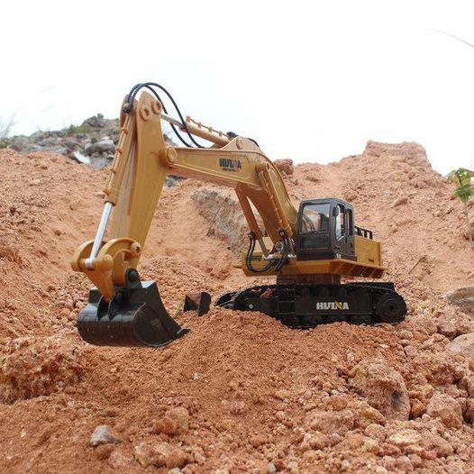 Máy xúc điều khiển từ xa - Bằng kim loại cao cấp Excavator Alloy 2.4g wireless remote control 1:16