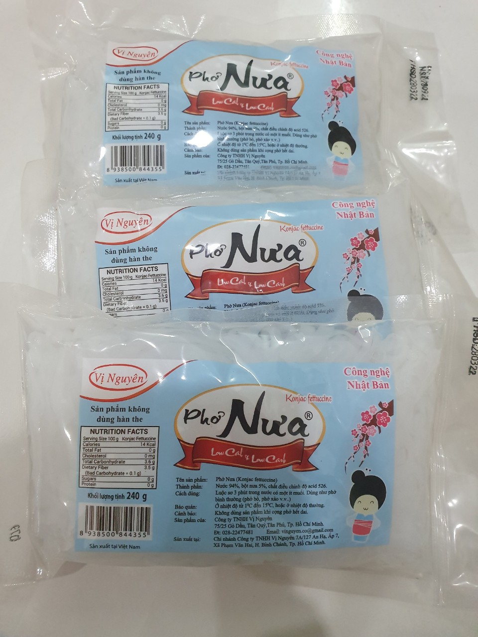 Combo 3 Gói Phở Nưa Vị Nguyên Das Keto 240g