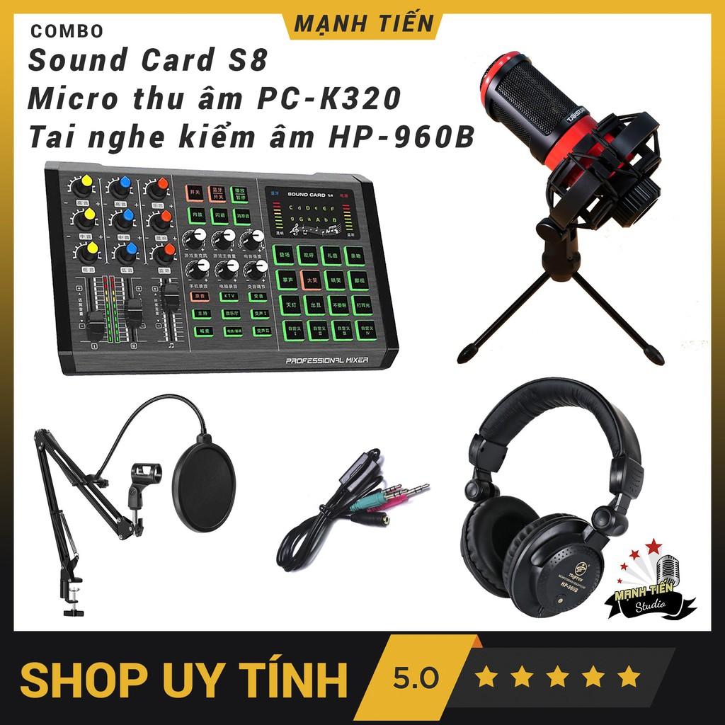 Sound card Thu âm S8 Hát Karaoke Live tream Thu Âm Thế Hệ Mới Kết Nối BluetoothAuto Tune Đẳng Cấp