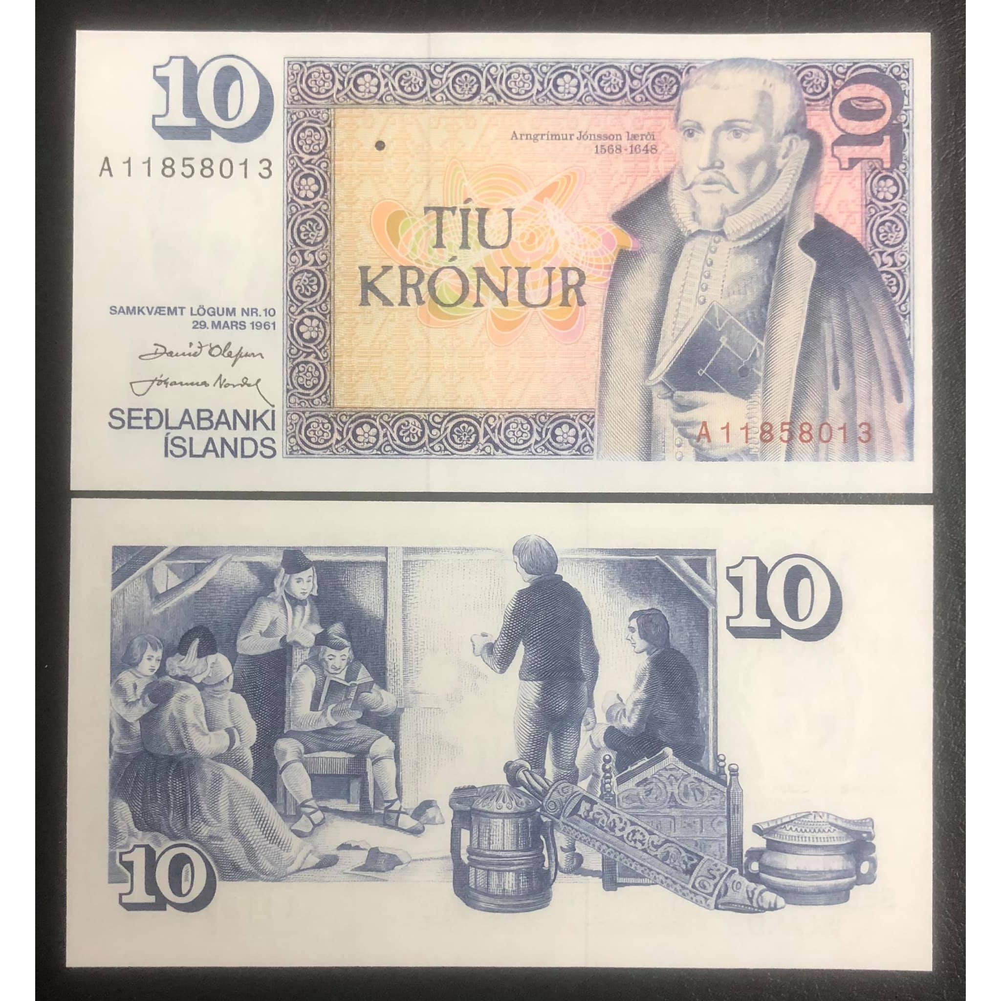Tiền Iceland 10 kronur, quốc gia châu Âu sưu tầm