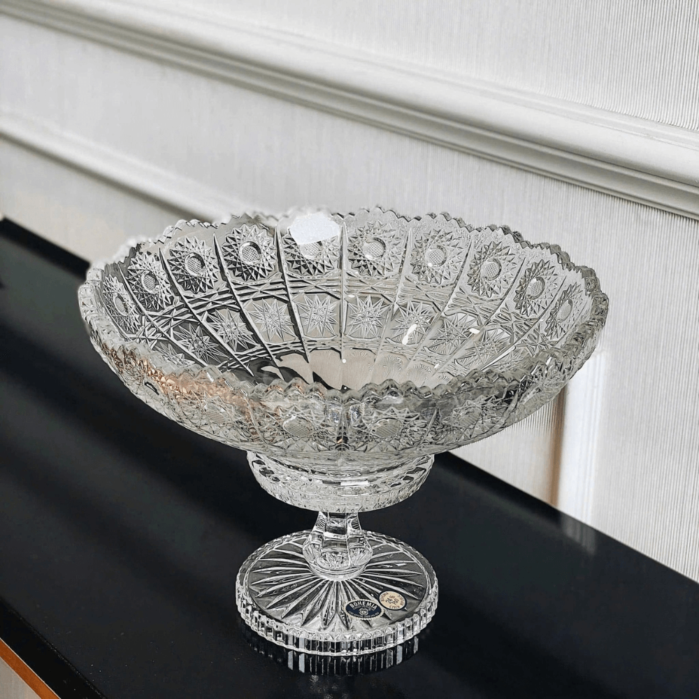 Mâm bồng pha lê Crystal Bohemia chân đế 67009 M57 25cm hàng chính hãng