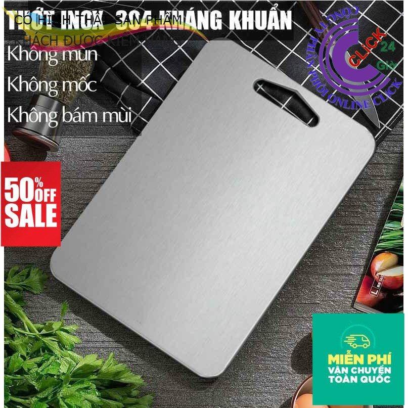 Thớt Inox 304 Cao Cấp Size Lớn, Kháng Khuẩn Cường Lực, Vệ Sinh Dễ Dàng, Chống Ẩm Mốc - Hàng Cao Cấp