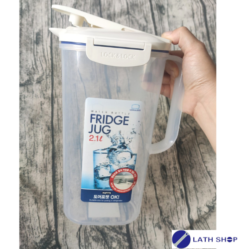 Bình Đựng Nước Lock&lock Spring Jug 2,1L Có Chia Dung Tích, Chất Liệu Nhựa PP, Nắp Có Gioăng Silicone  HAP770 - Hàng Chính Hãng