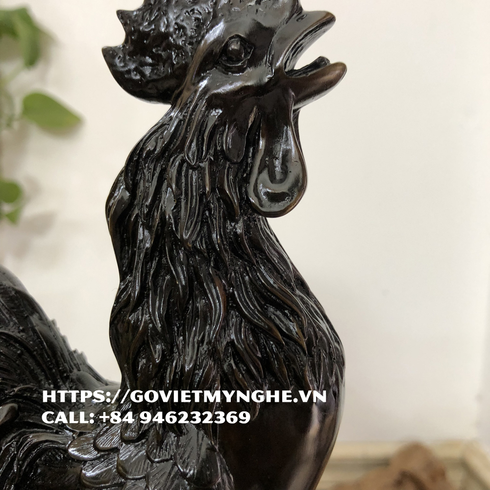 Tượng đá con gà trang trí phong thủy bàn làm việc gà trang trí phong thủy nhà cửa - Nhũ đồng