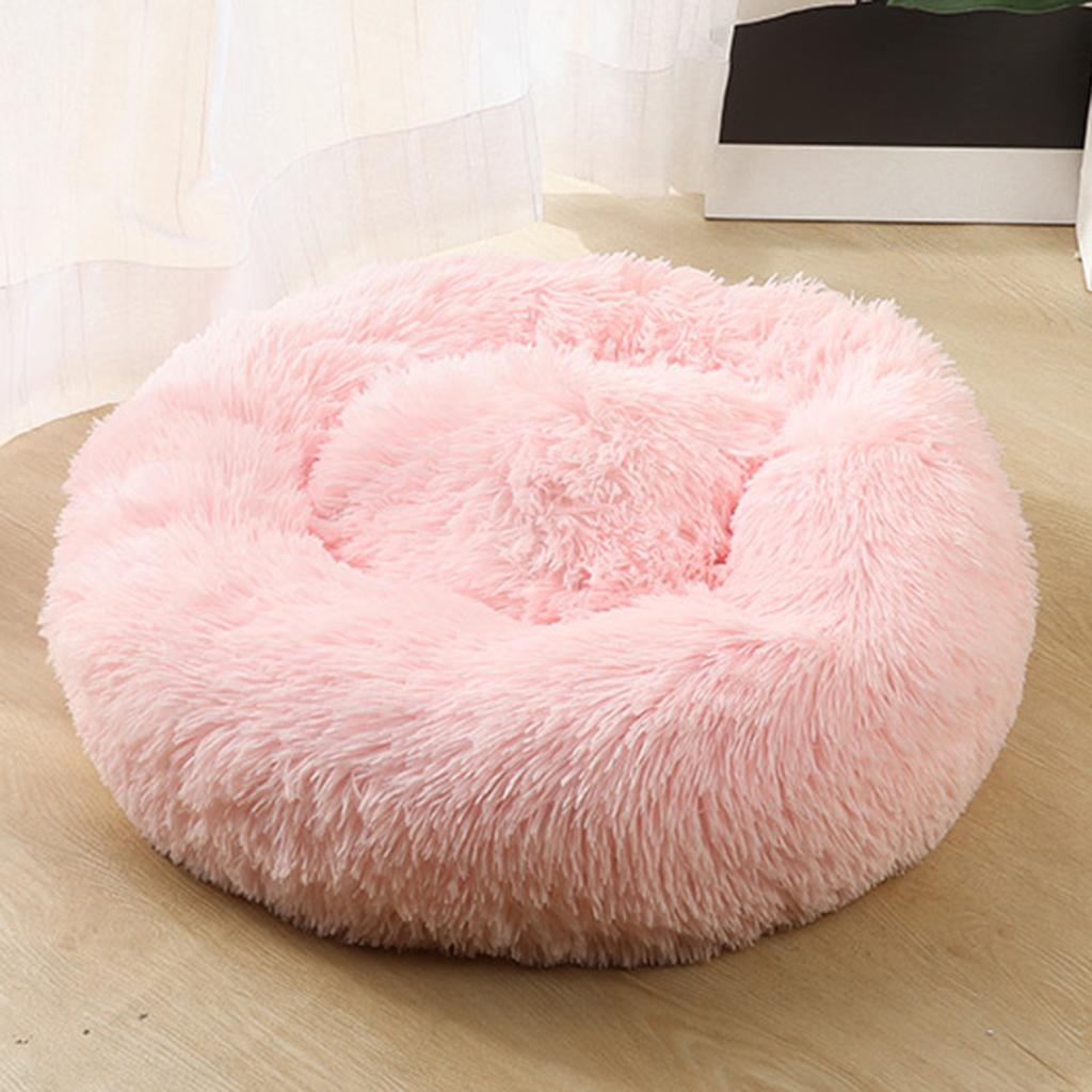 Pet Dog Sleeping Bed Indoor Pet Round Cozy Comfort Bed Nest Pink-40cm