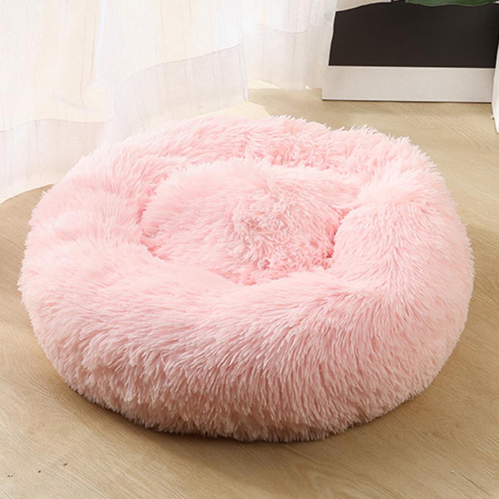 Pet Dog Sleeping Bed Indoor Pet Round Cozy Comfort Bed Nest  Pink-40cm