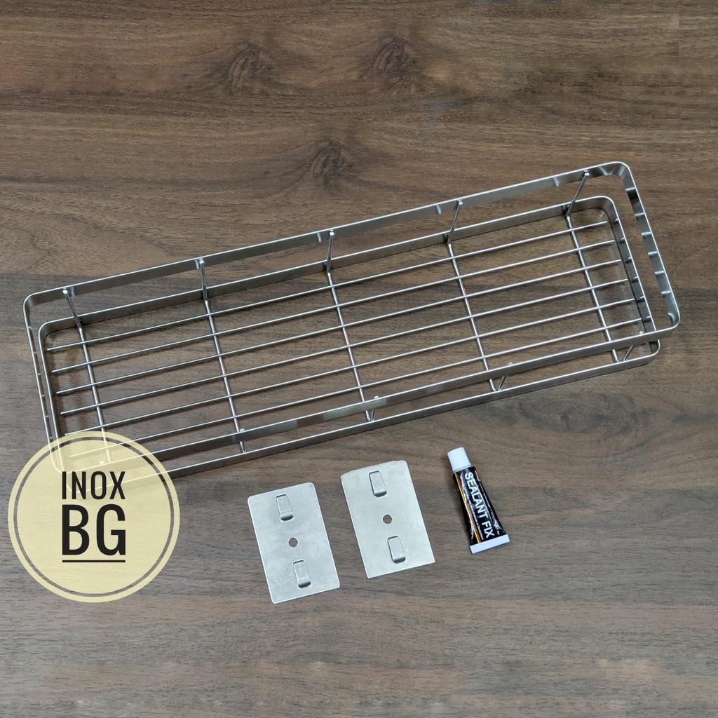 Kệ gia vị Inox 304 dán tường gạch men Kệ để đồ nhà tắm, nhà bếp kèm keo dán và đinh ốc
