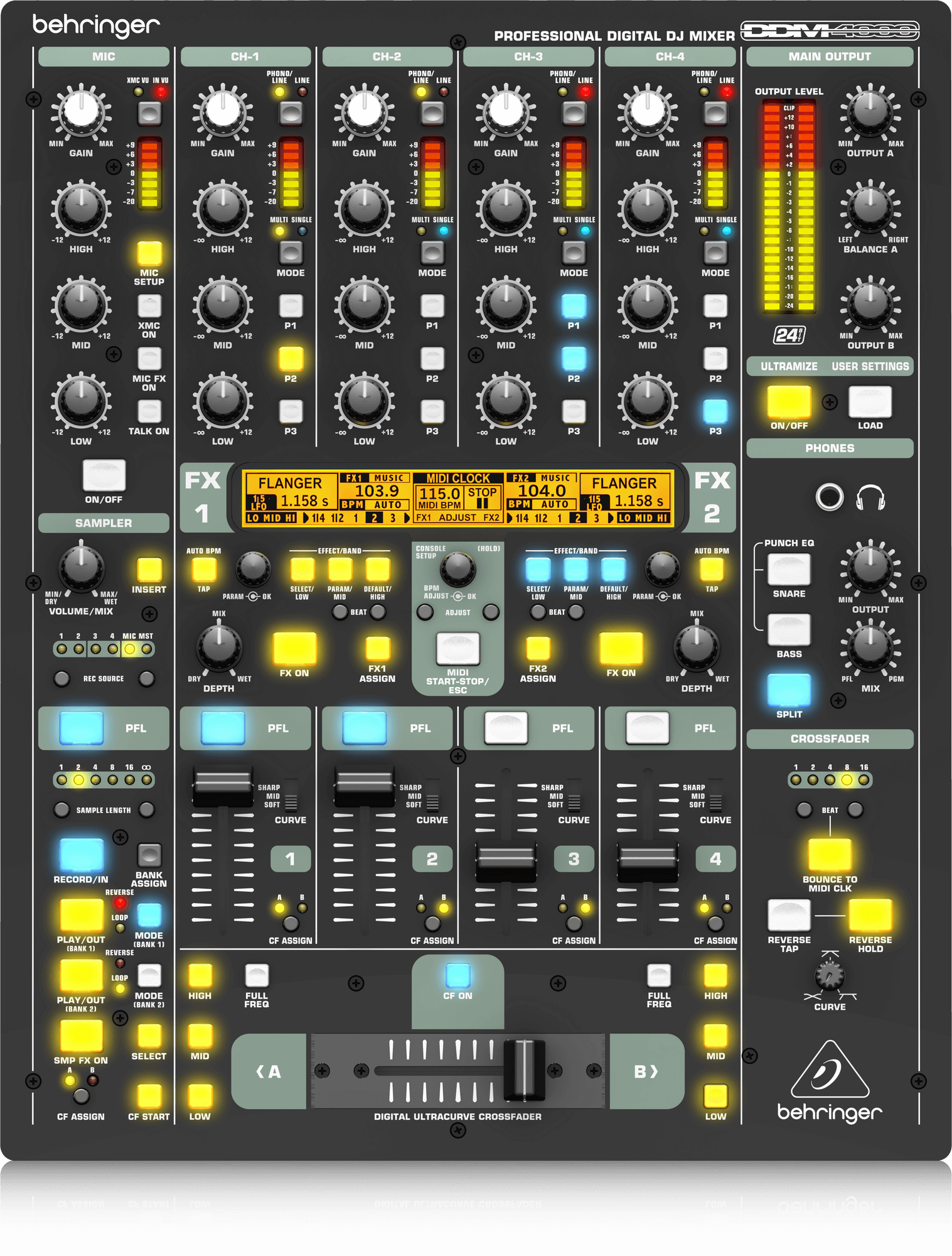 Mixer DJ Kỹ thuật số 5 kênh DDM 4000 Behringer - Hàng Chính Hãng