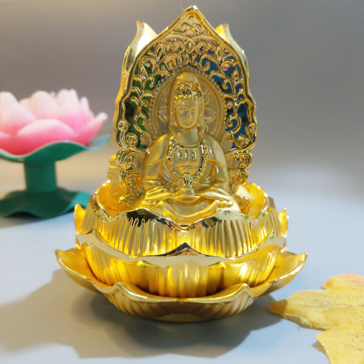 Tượng Phật 3 mặt Phật Tổ - Di Lạc - Quan Âm bẳng hợp kim - T0264