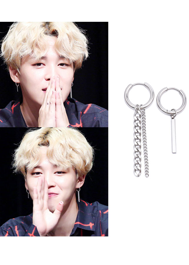 Jimin BTS bông tai sợi xích BTS vline