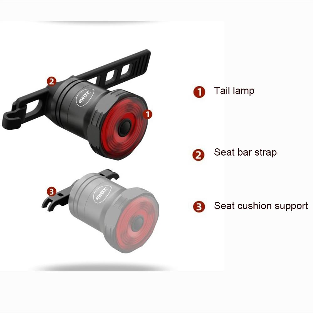 Đèn hậu xe đạp siêu sáng sạc USB, Đèn LED chống thấm nước thông minh