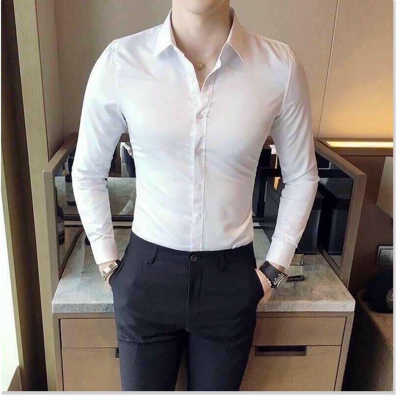 Áo sơ mi trơn dài tay cực phong cách đậm chất nam giới MẪU MỚI NHẤT HIỆN NAY