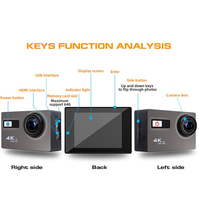 Waywalkers Ultra HD 4K 60fps WiFi Camera hành động chống lắc