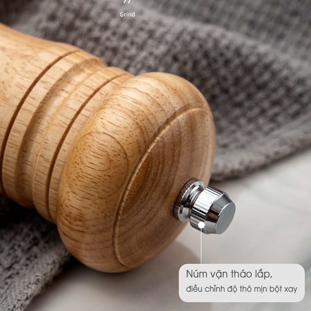 Lọ xay tiêu vỏ gỗ thiết kế cổ điển sang trọng cho nhà hàng hoặc gia đình