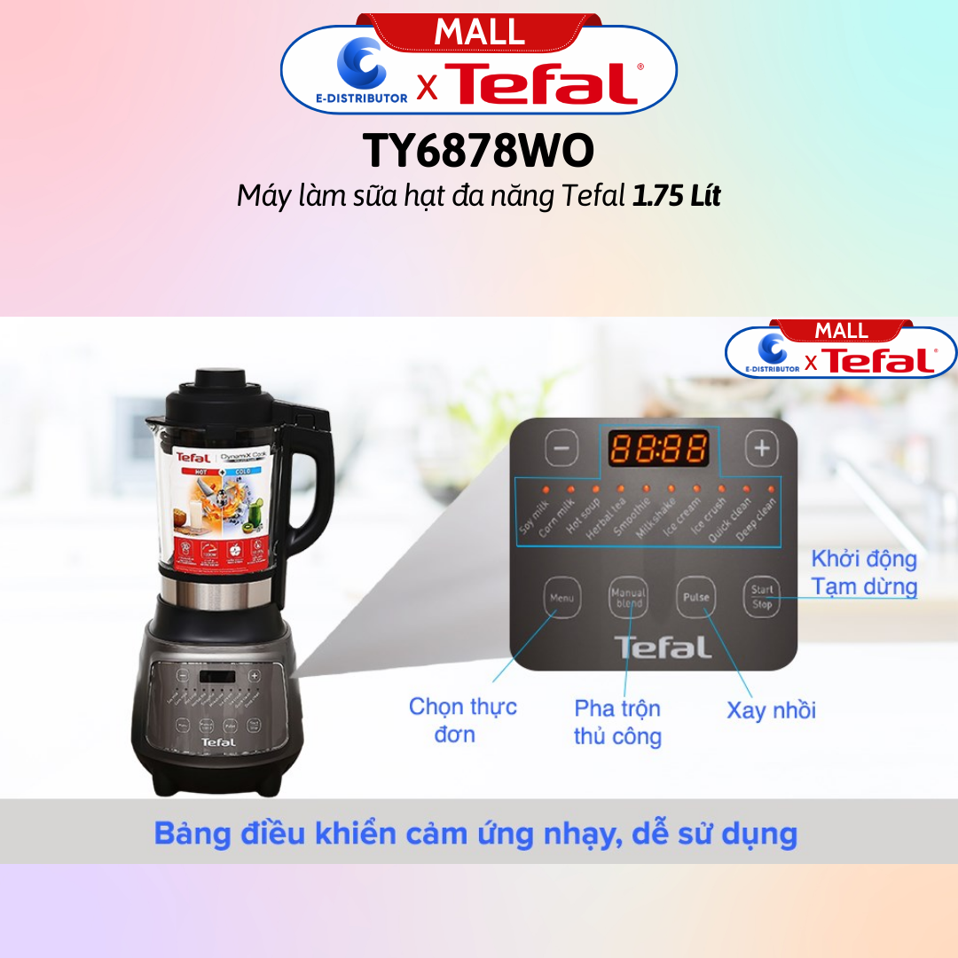 Máy làm sữa hạt đa năng Tefal BL967B66 - Dung tích 1.75 lít - Hàng Chính Hãng