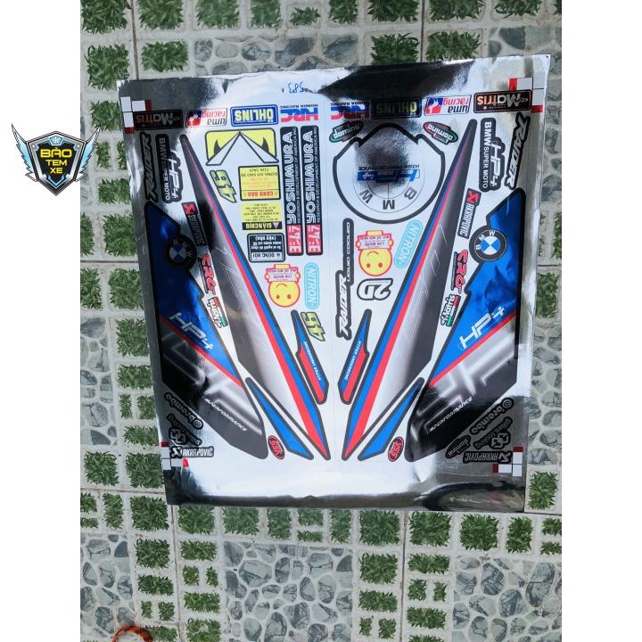 Tem rời dán xe raider fi hp4 chất liệu Crom