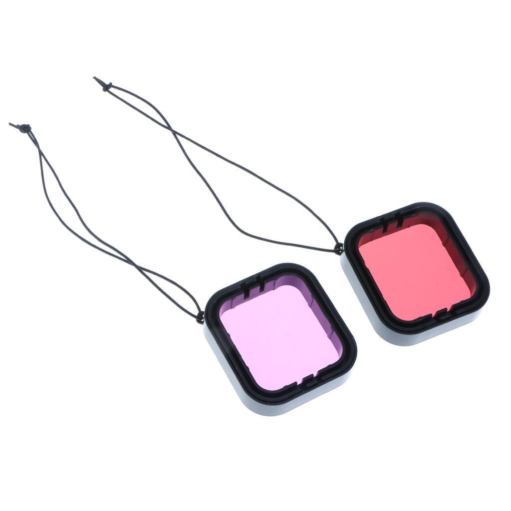 Red & Purple Dive Filter with Anti-lost Tether for HERO5 Black Camera