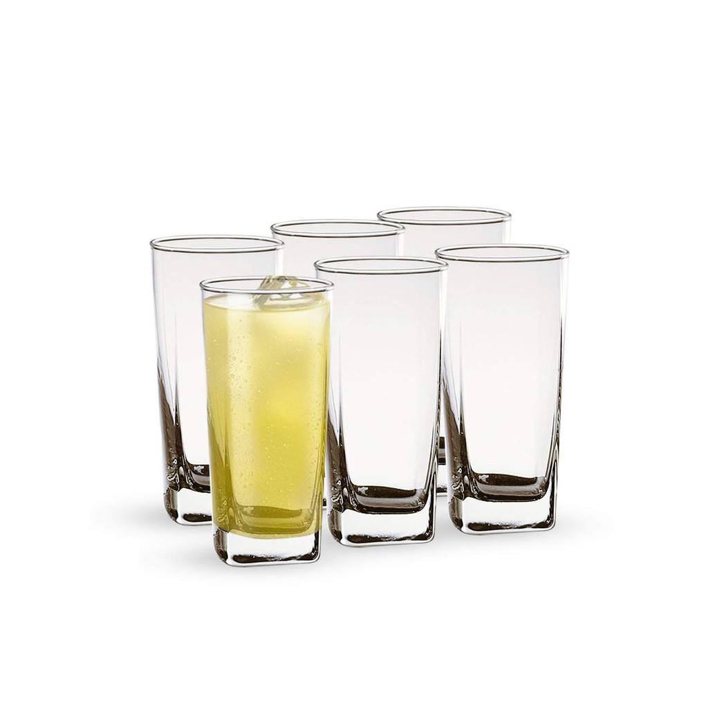 Bộ 6 Cốc Thủy Tinh Đáy Vuông Cao Plaza Hi Ball – B11011 – 320ml