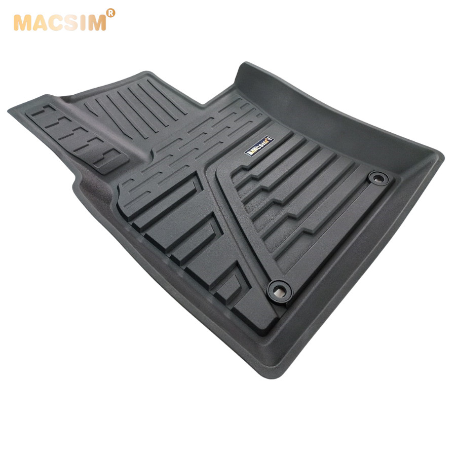 Thảm lót sàn xe ô tô Toyota Camry 2019 + nhãn hiệu Macsim - chất liệu nhựa TPE đúc khuôn cao cấp - màu đen
