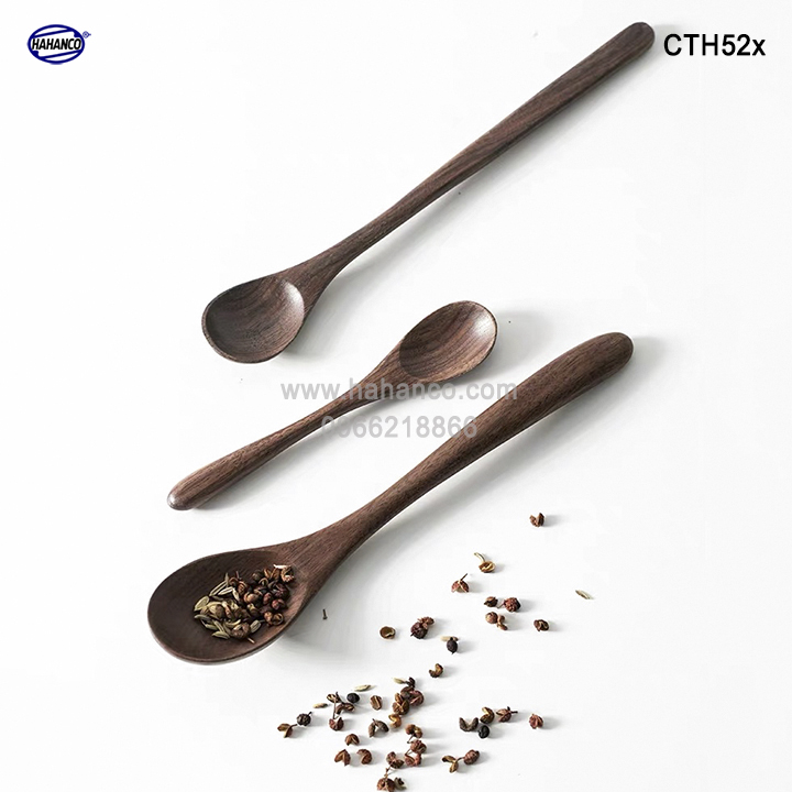 Thìa cafe mini gỗ Óc Chó nhập khẩu Mỹ, thìa xuất Nhật (CTH522) Dùng múc giá vị , decor trang trí, chụp ảnh