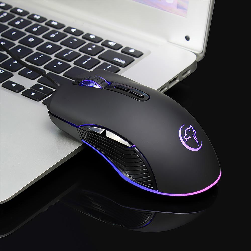 Chuột chơi game có dây YWYT G830 Chuột với 4 DPI có thể điều chỉnh Ánh sáng đầy màu sắc cho máy tính xách tay PC Màu đen