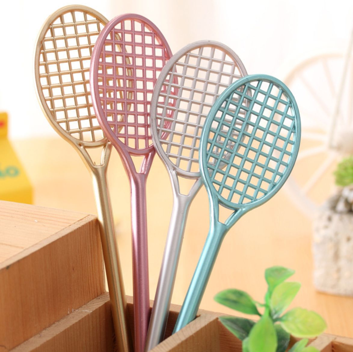 Bút Bi Viết Tạo Hình Vợt Cầu Lông Độc Đáo - Bút Bi Nước Văn Phòng Mực Đen