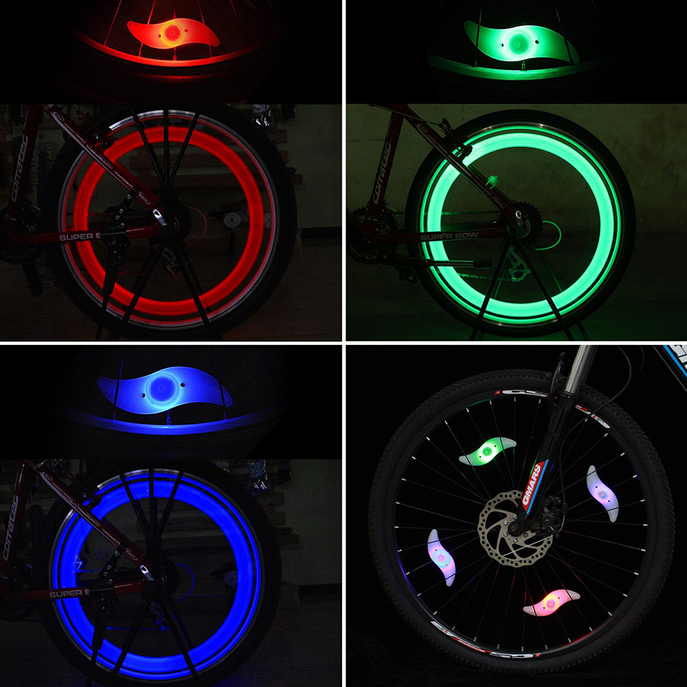 Đèn led gắn căm xe đạp nhiều màu rực rỡ (sẵn pin) - Chống nước - Đèn gắn nan xe đạp size lớn