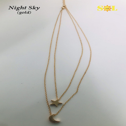 Dây chuyền nữ mặt trăng ngôi sao vàng - mua 2 tặng 1