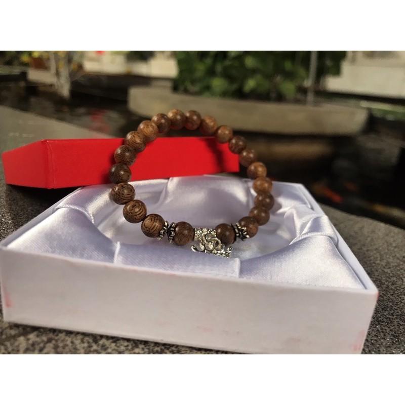 Vòng Tay trầm hương 6li mix charm bạc thái nữ dễ thương