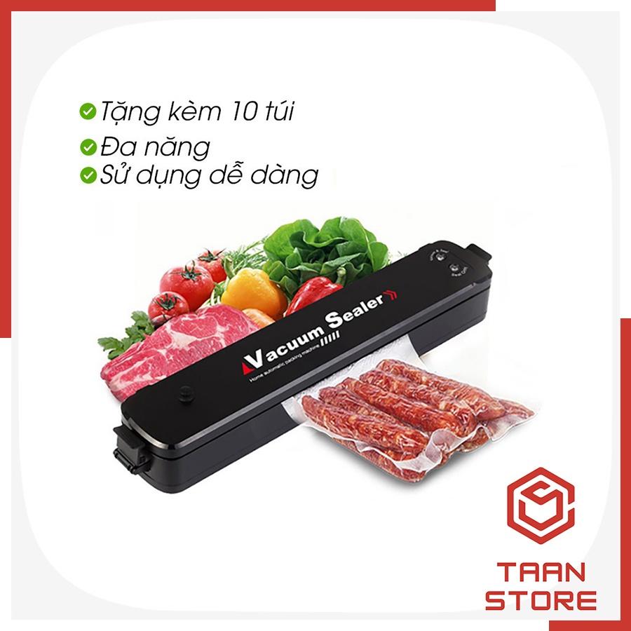 Máy Hút Chân Không Thực Phẩm Túi Chè Trà Vacuum Sealer Công Suất 90w - Máy Hàn Miêng Túi Có Kèm 10 Túi Hút Chân Không