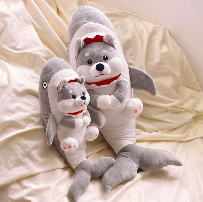 Thú nhồi bông Husky cá mập cute - Size từ 40cm đến 100cm - Quà tặng gấu bông cá mập mặt chó husky siêu dễ thương - Gối ôm mềm mịn cho bé