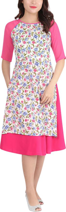 Áo Dài Cách Tân KHANH LINH STYLE MS2018-8AD - Hồng Cánh Sen