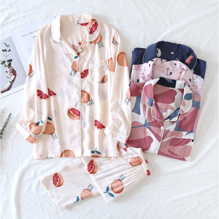 Đồ Bộ Nữ Dài Tay, Pijama Mặc Nhà Cho Nữ  Bigsize  Azuno BN2111 Chất Liệu Cotton Lụa Có Thể Mặc Mùa Hè