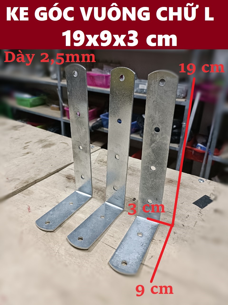 Ke góc vuông chữ L thép bản rộng 3cm