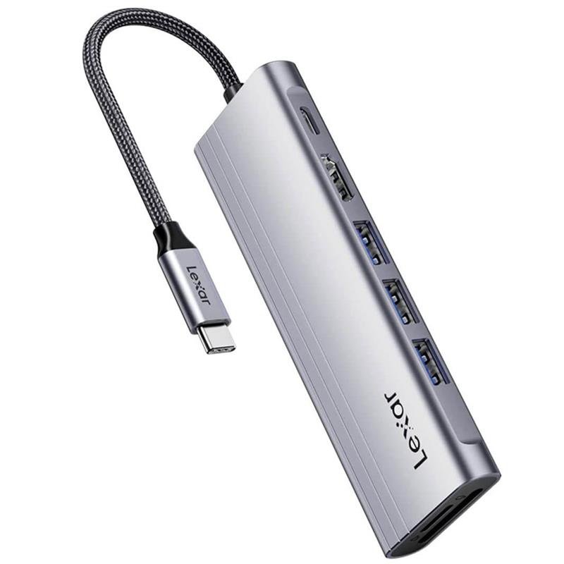 Hub USB Type-C 7-in-1 Lexar H31 LPAH31N-RNHNG | Power Delivery upto 100W | HDMI 2.0 xuất hình 4K 60z | Bảo Hành 12 Tháng - Hàng Chính Hãng