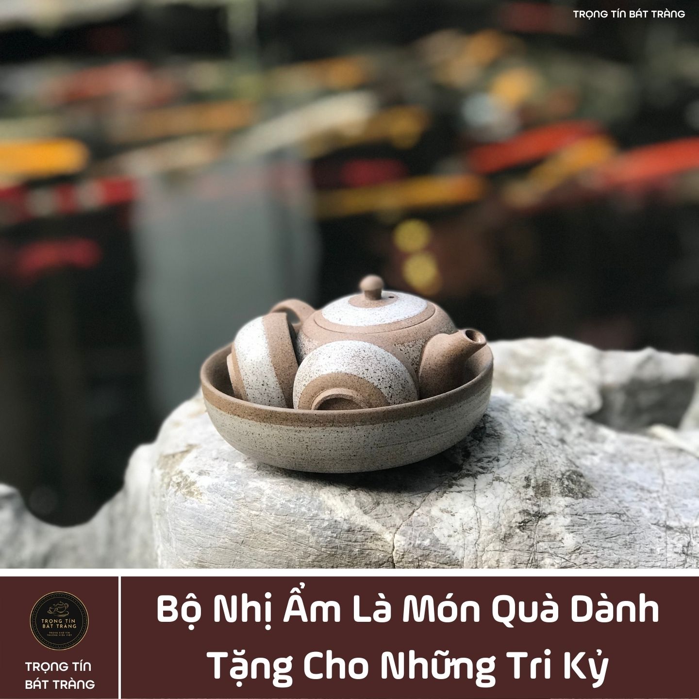 AHS 58 Bộ Ấm Chén Trà Đạo Nhị Ẩm Tánh Không Thuỷ Bình Hồng Sa Bát Tràng Thủy Bình Dung Tích 100 Ml (Bộ Ấm Chén)