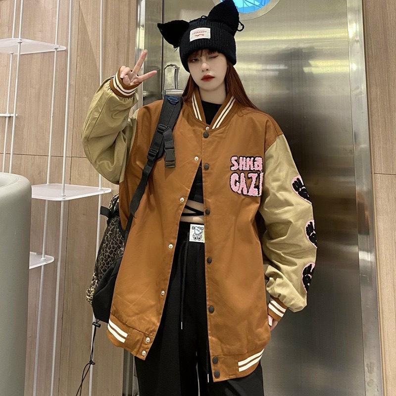 Áo Khoác Bomber Da Lộn 2 Lớp In Male Gaze Unisex Form Rộng