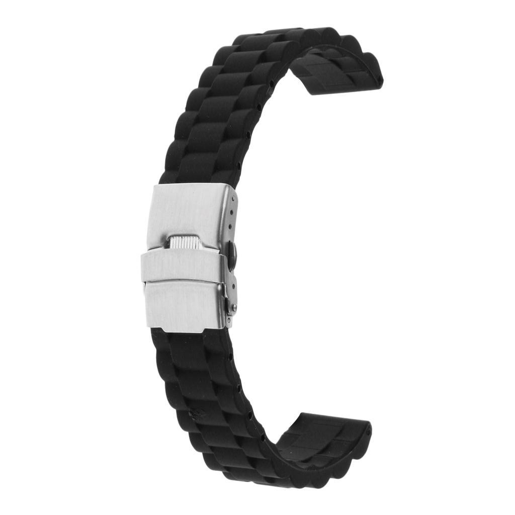 Sports Waterproof Soft silicone Watch Strap Folded Buckle