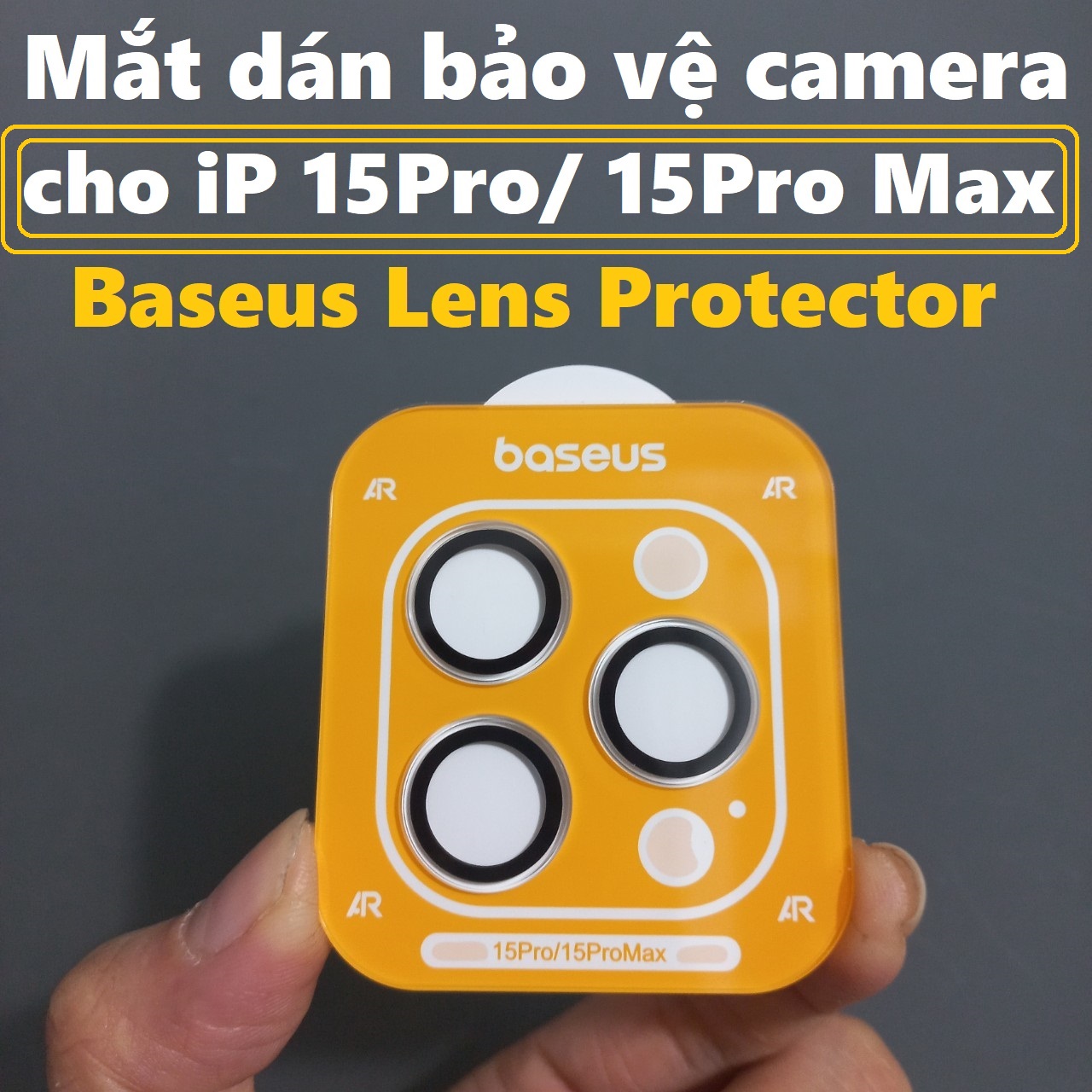 Mắt dán bảo vệ camera cho iP 15 Pro / 15 Pro Max Baseus Lens Protector _ Hàng chính hãng