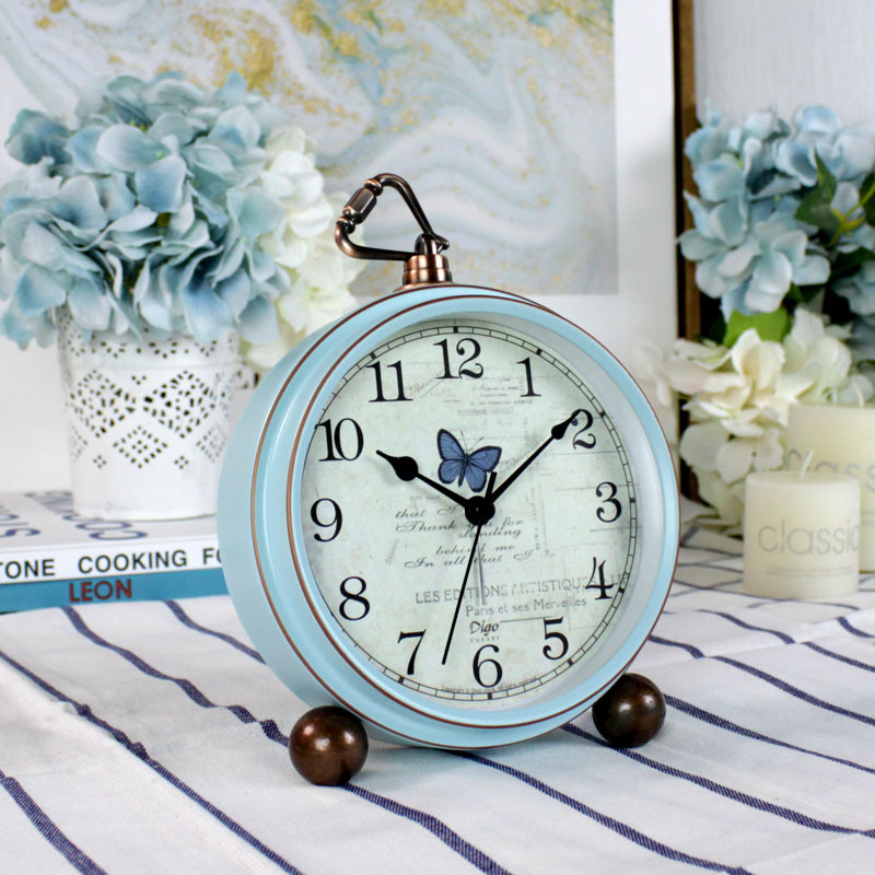 Đồng Hồ Báo Thức Vintage Blue - Cánh Bướm