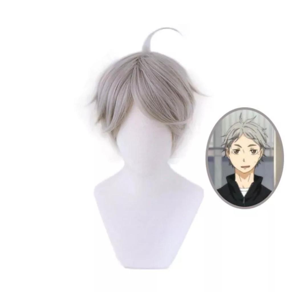Wig/Tóc giả cosplay Sugawara - Haikyuu!! màu xám