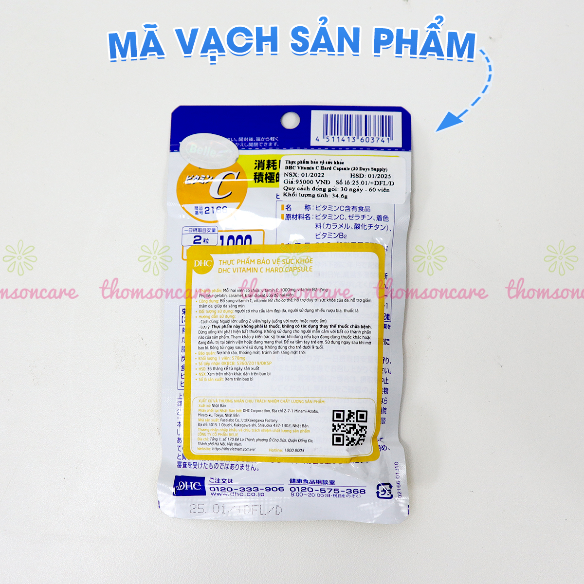 Viên uống Vitamin C DHC - Bổ sung Vitamin C sáng mịn da từ bên trong cho nam nữ dậy thì