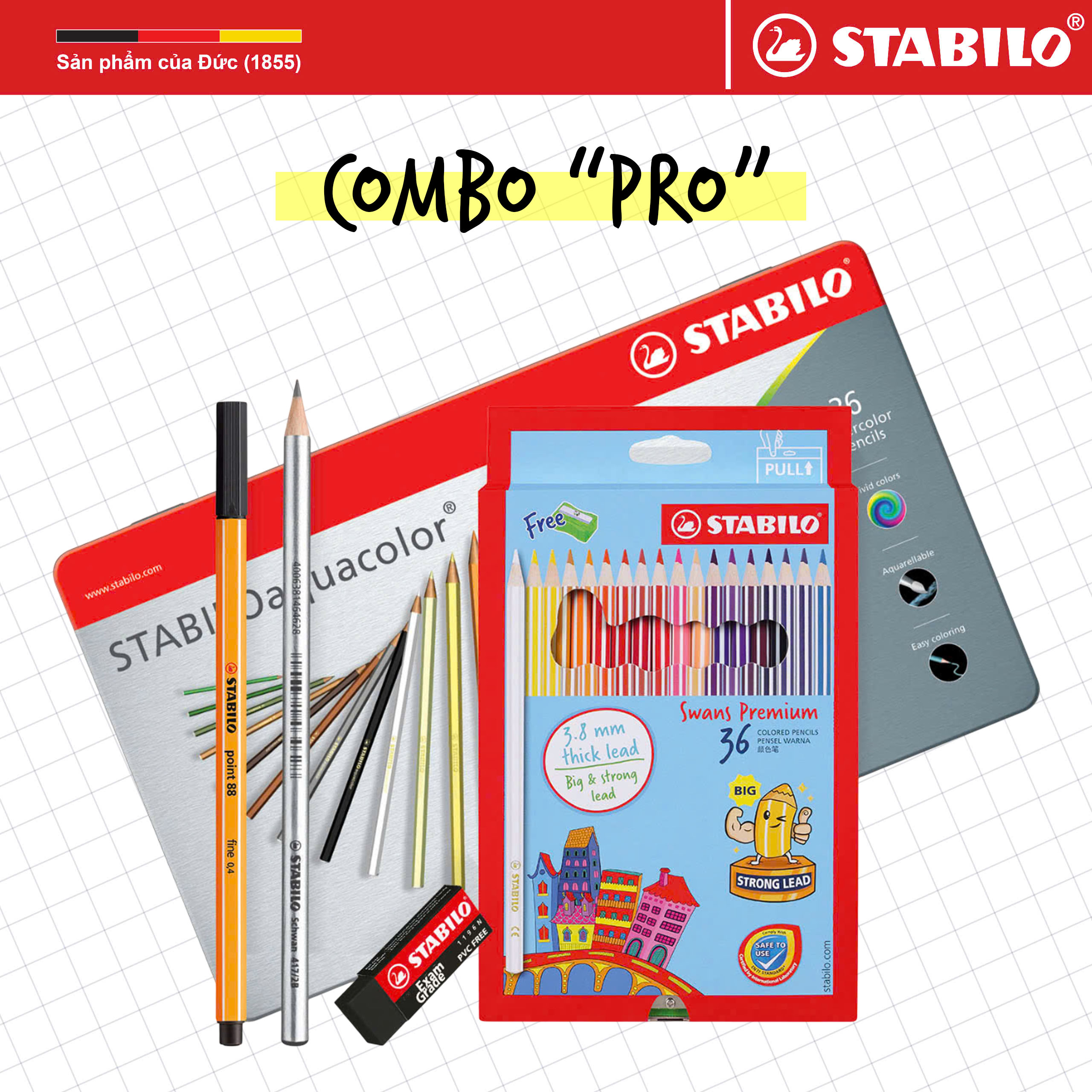 [GIÁ SỐC 499K] Combo PRO 6 món sản phẩm STABILO